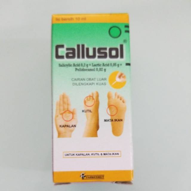 Callusol obat luar untuk kapal kutil dan mata ikan