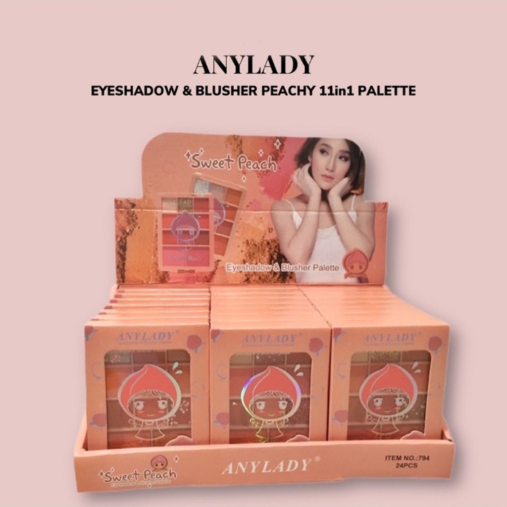 ANYLADY EYESHADOW &amp; BLUSHER PALLETE / EYESHADOW SWEET PEACH