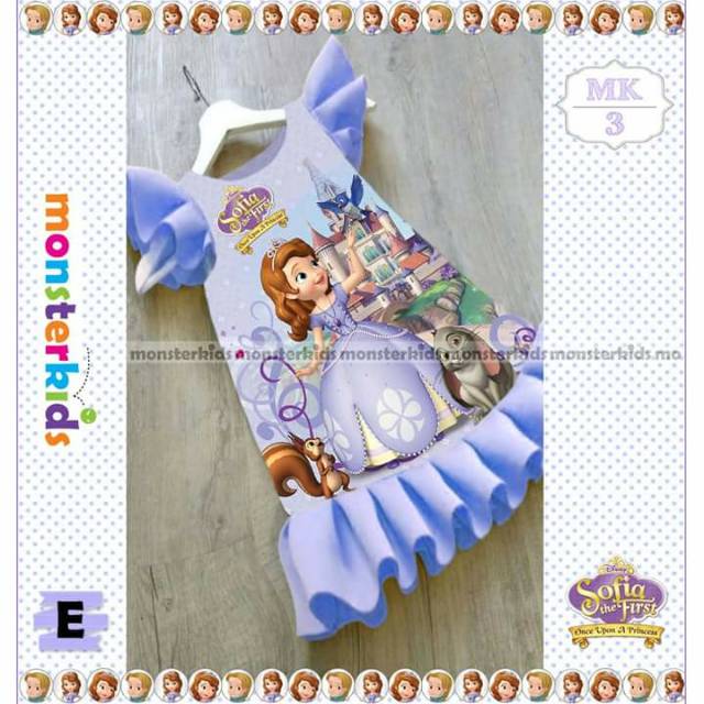 Purple Dress Sofia /dress anak/dress sofia