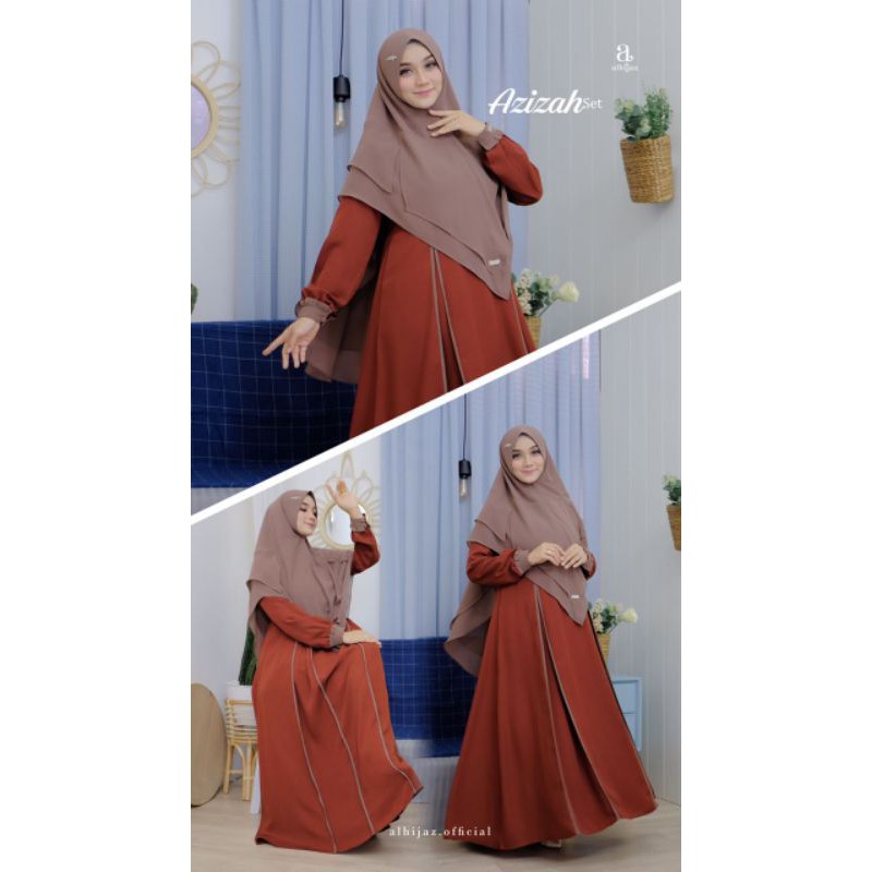 AZIZAH SET BY ALHIJAZ ROSEWOOD / GAMIS SYARI / GAMIS SET MURAH / GAMIS LEBARAN / GAMIS MURAH