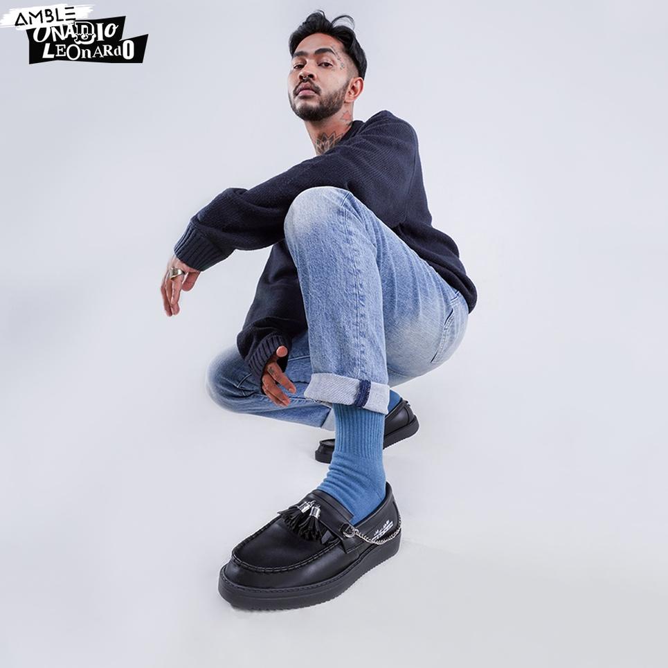 Paling Diminati.. AMBLE - Sepatu Pria - Jasper Lite Vegan Black x Onadio Leonardo - Slip On - Sepatu