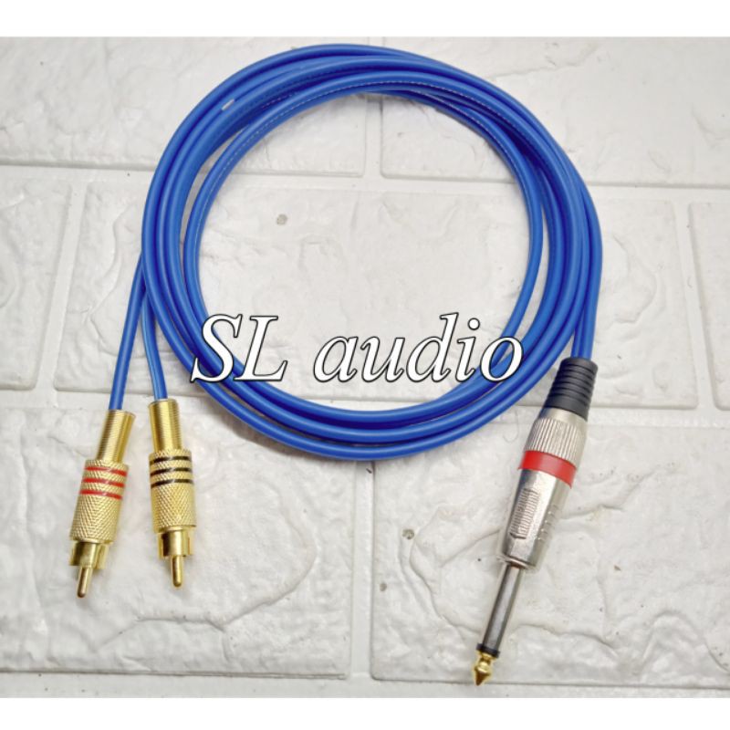 Kabel jack akai mono to 2 rca / Jack 6.5mm to dual rca