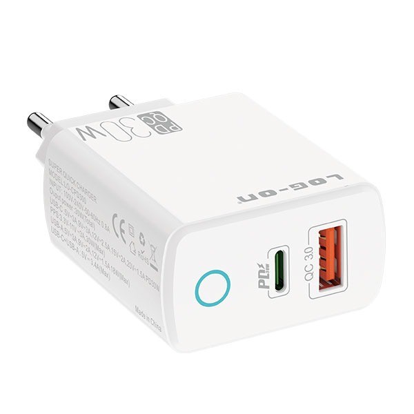 BATOK CHARGER LOG ON QUICK CHARGER PD30W DUAL PORT LO-CPD300 POWER DELIVERY - ADAPTOR CHARGER