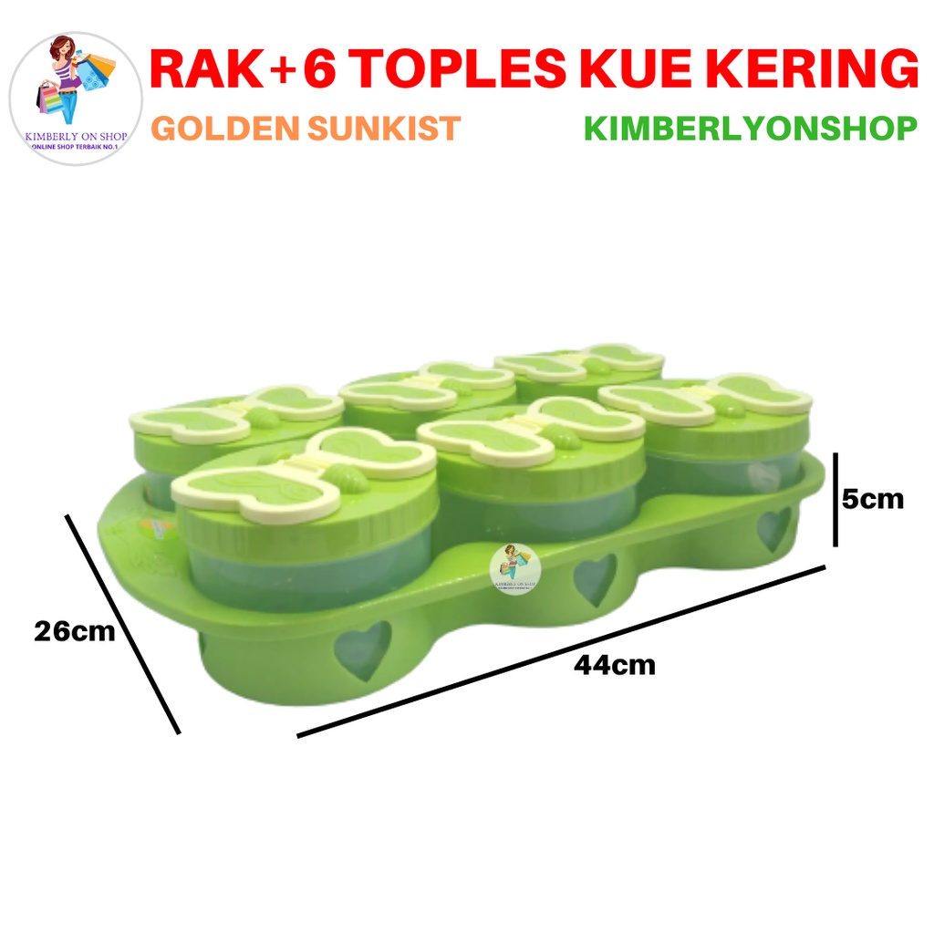 Rak + Toples Plastik Kupu Kupu Golden Sunkist - Rak+TP1172 6Pcs