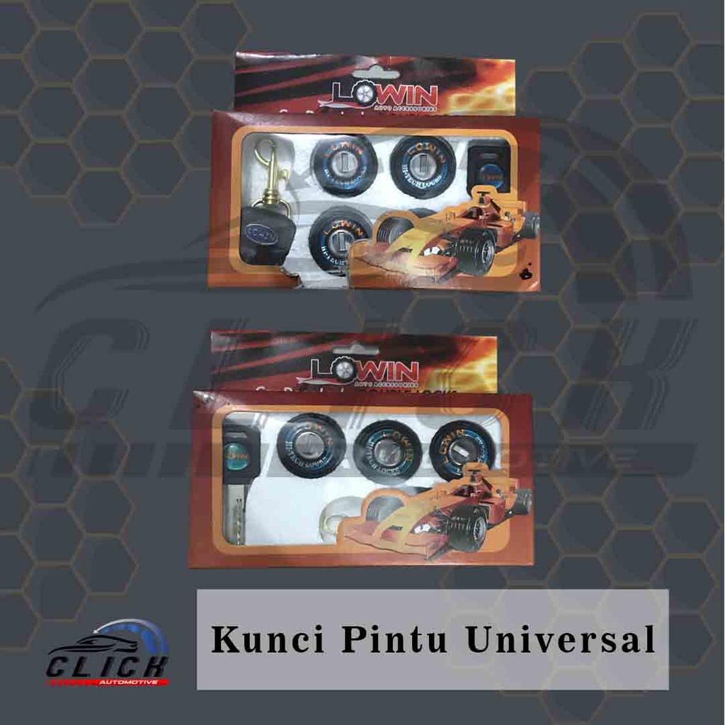 Kunci Pintu Mobil Universal 3 Pintu - Kepala Kunci Model Gepeng