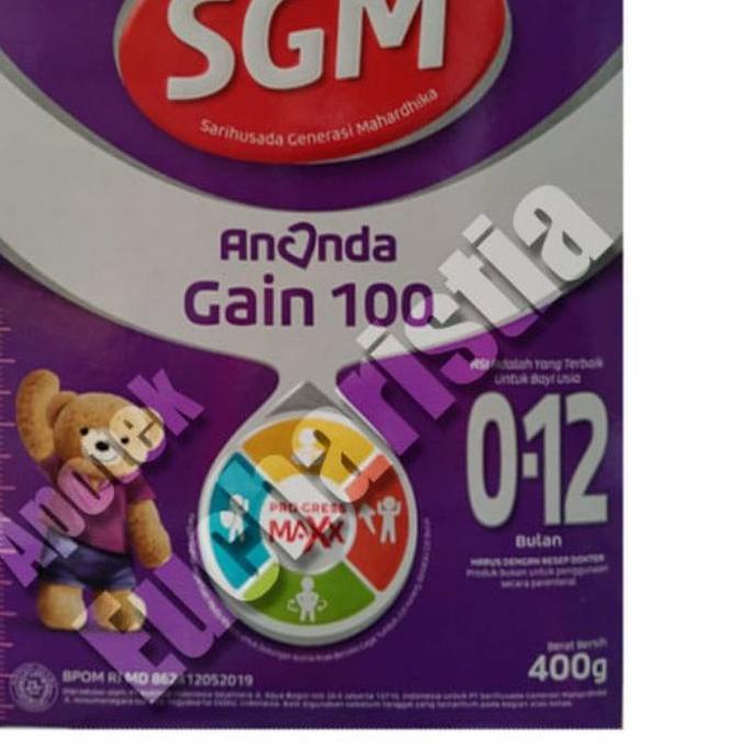 

Ready Stok SGM Ananda GAIN-100 400gr Usia 0-12 EXP Juni-2023