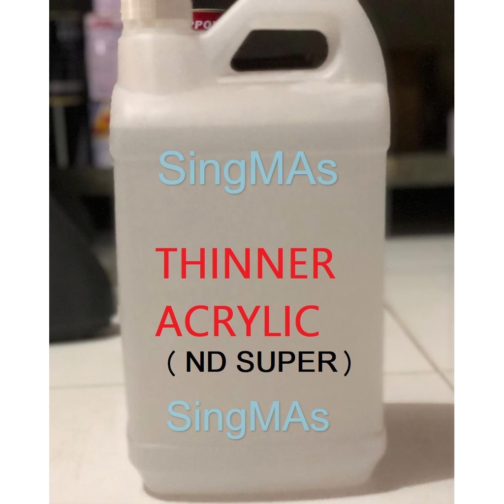 THINNER Thiner ACRYLIC / ND Super Gloss + Jurigen 5 Ltr Tinner Tiner Pengencer Cat Duco, Epoxy, NC