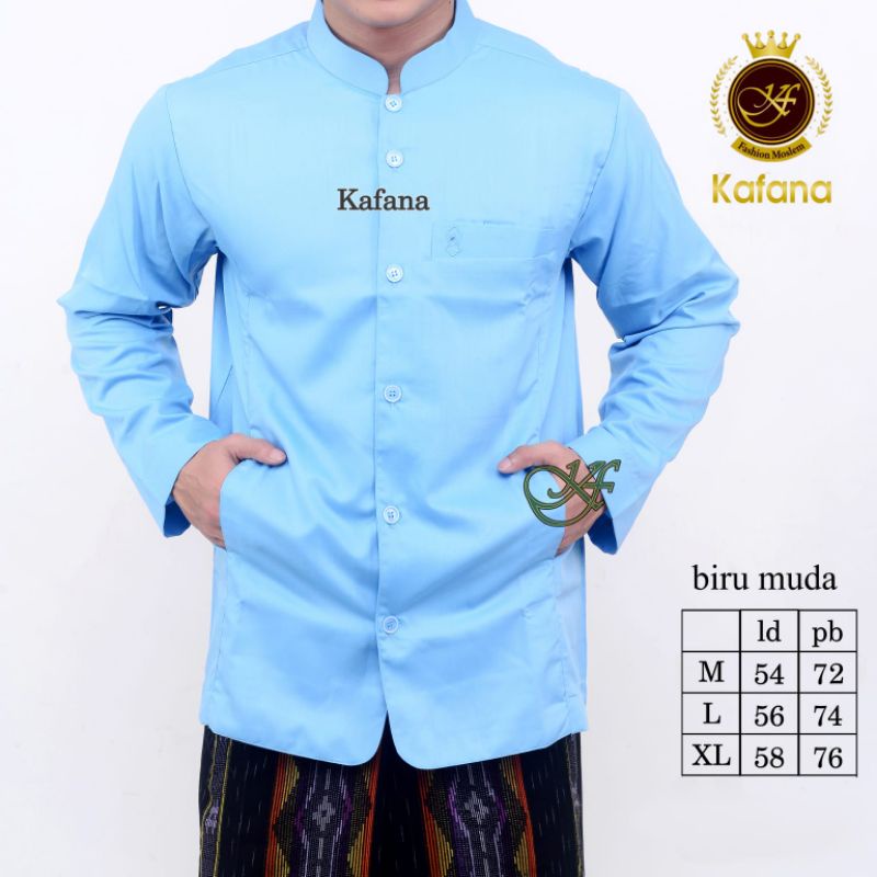 Baju Koko Haibah Terompah Polos Jumbo Lengan Panjang Putih