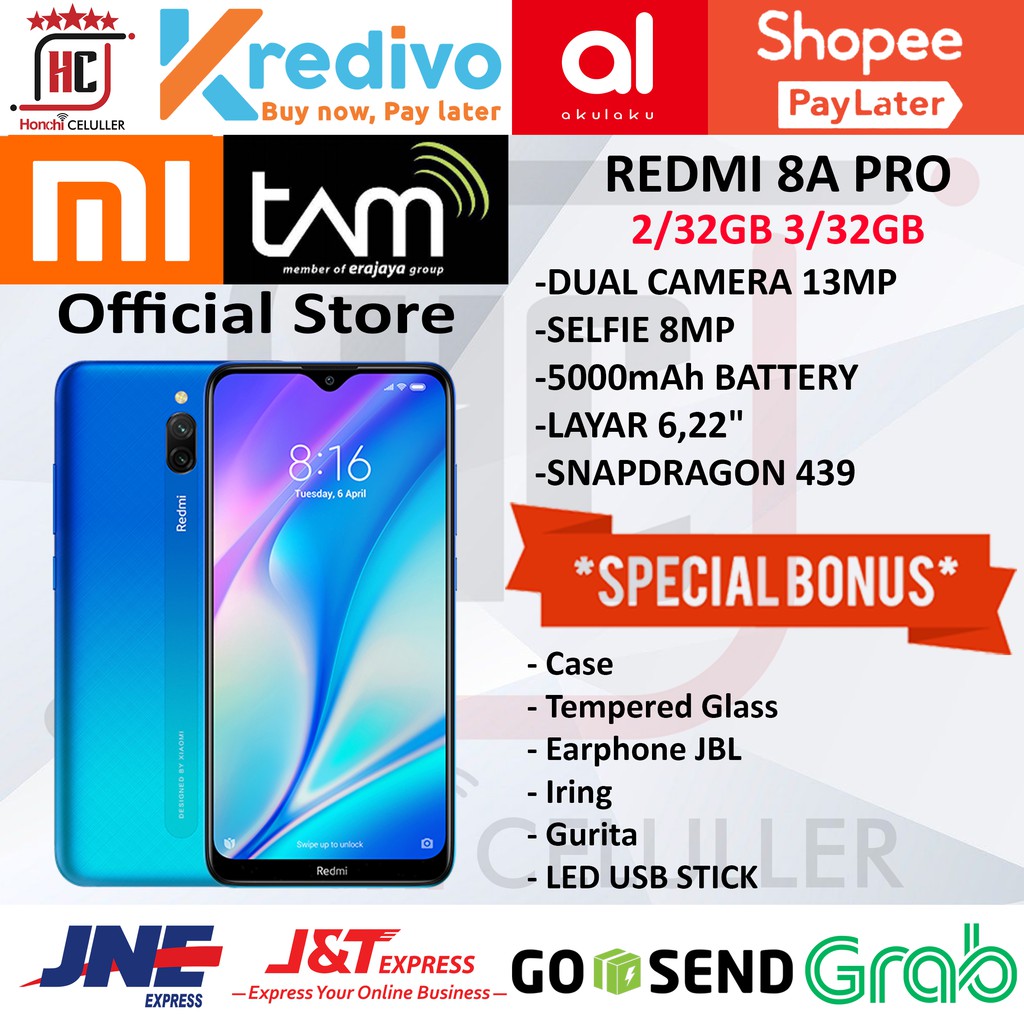 XIAOMI REDMI 8A PRO 2/32GB 3/32GB GARANSI RESMI TAM ORIGINAL BONUS