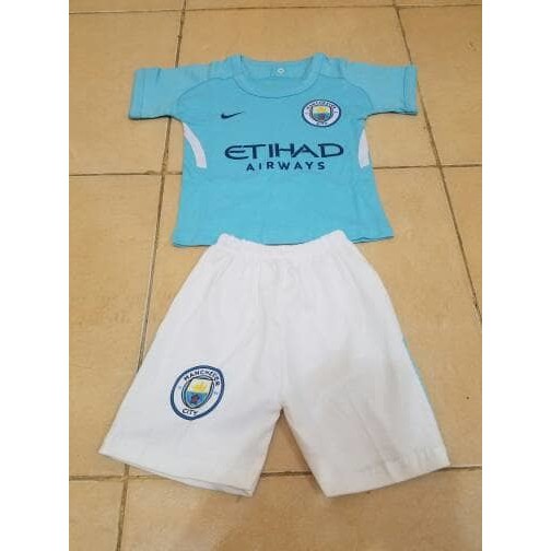 new SETELAN KAOS BAJU BOLA BAYI MANCHESTER CITY HOME 2017/2018