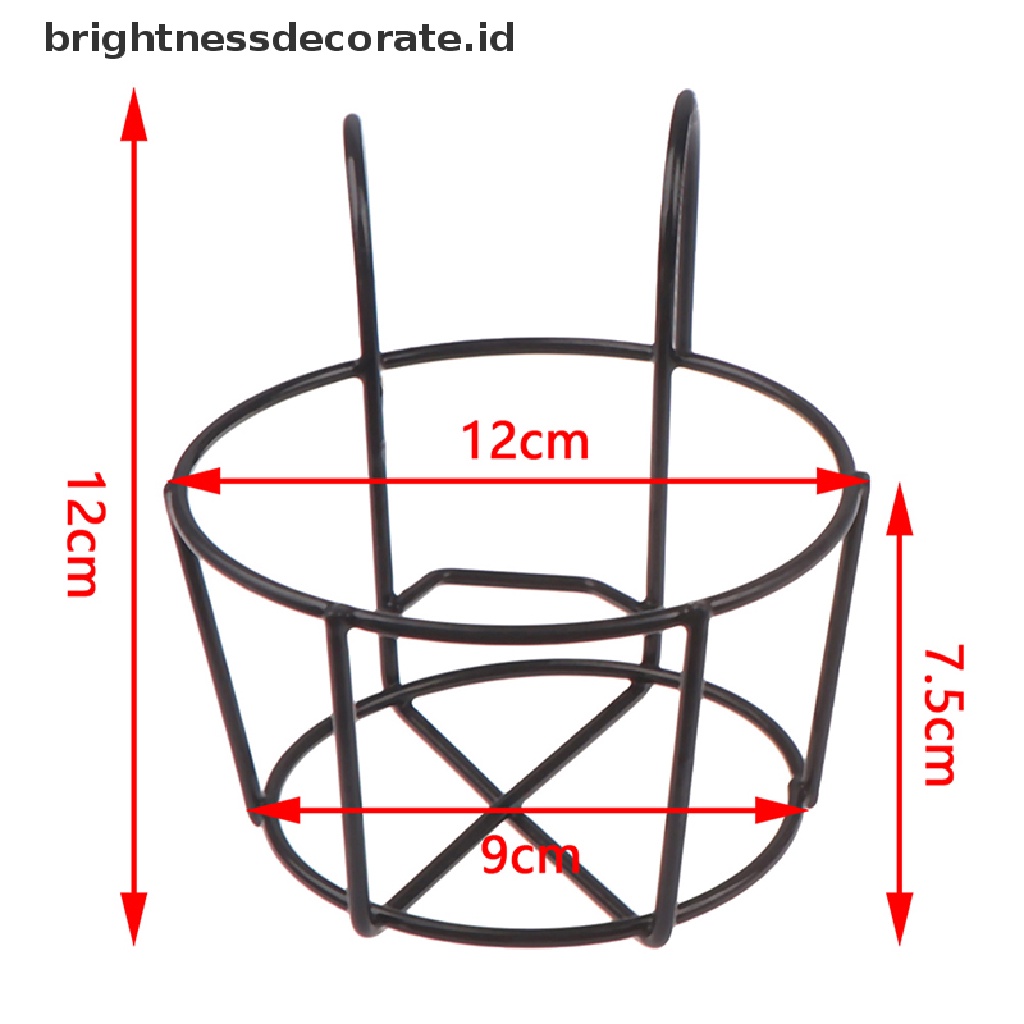 Rak Pot Bunga Model Gantung Bentuk Bulat Bahan Besi Untuk Pagar Pagar Balkon Taman