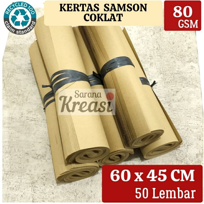 

Kertas Samson Coklat A2 isi 50 Lembar (60x45cm) | Kertas Krafting Kemasan Packing