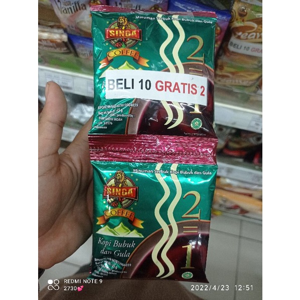 

KOPI SINGA 2 IN 1 10'S + 2'S X 25gr
