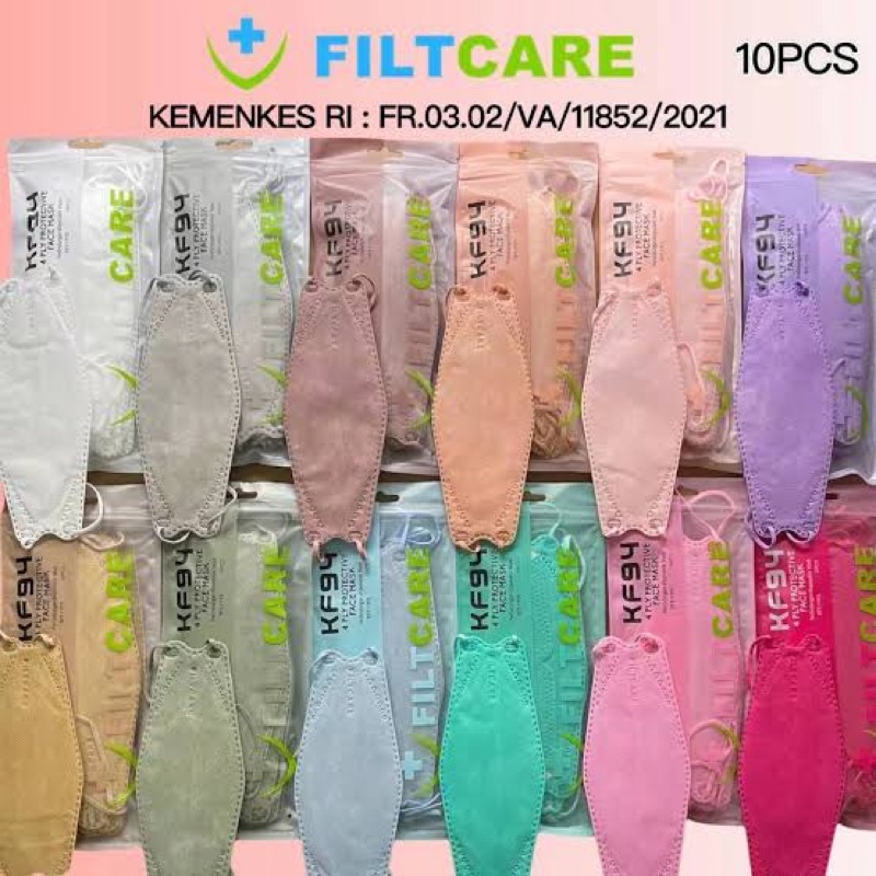 MASKER KF94 FILTCARE WARNA Isi 10Pcs 4Ply Earloop Disposable