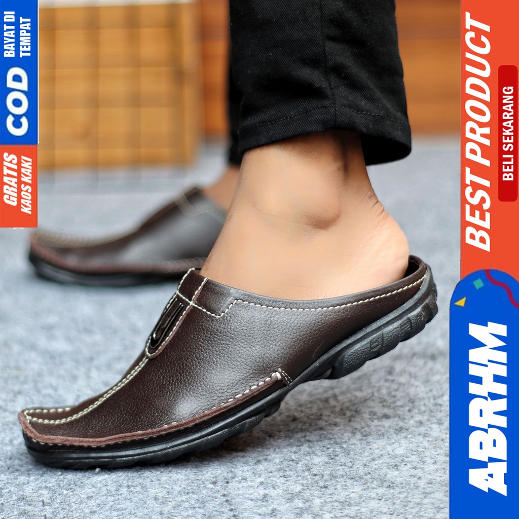 Sepatu Sandal Casual Sneakers Kulit Asli Bustong Tutong Pria CLAHS ABHRM