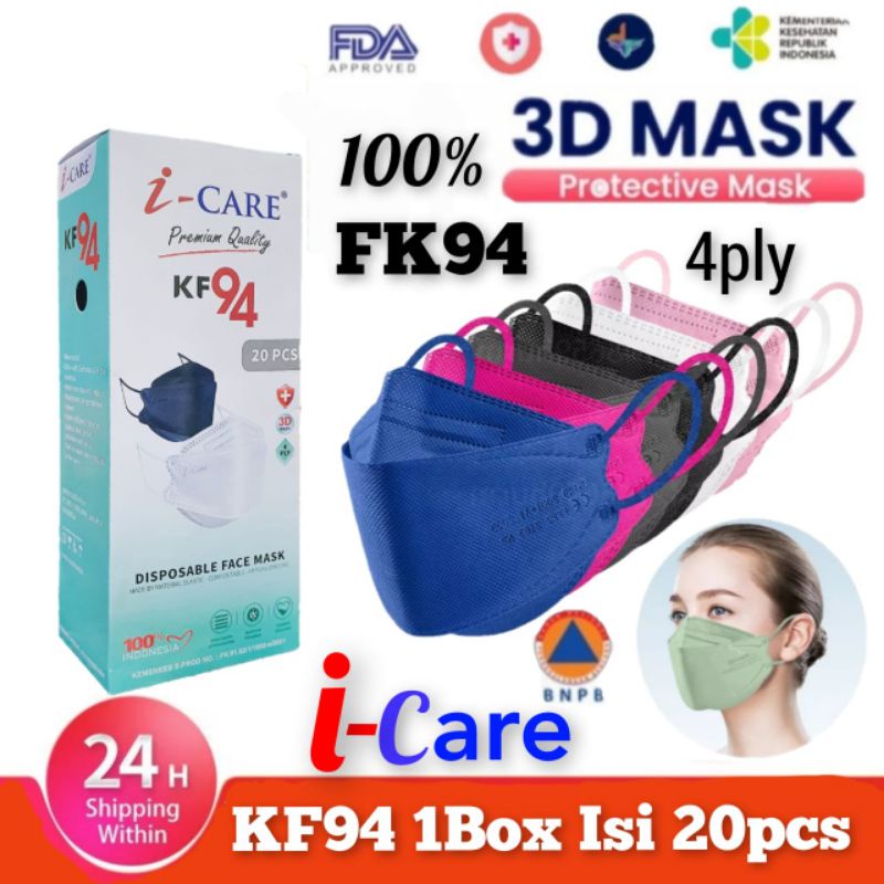 Masker KF94 4Ply  Icare Evo Warna 1Box Isi 20Pcs