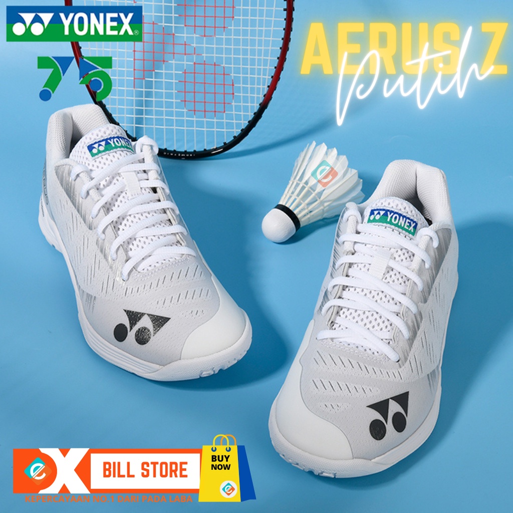READY Exbill Sepatu Baru Badminton Special Full Carbon Yonex Aerus z 75th Putih Dark Grey