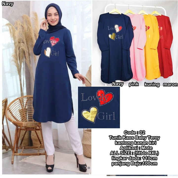 Tunik wanita mote lovely2 girl kd 2