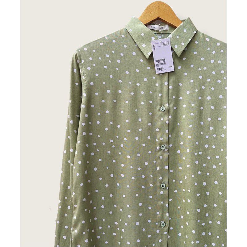 Kemeja Wanita Motif Polkadot Atasan Wanita
