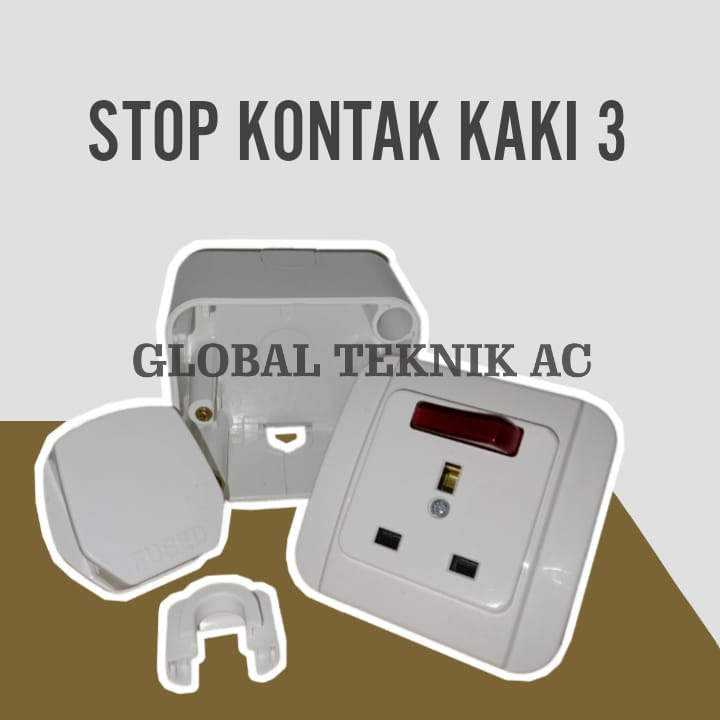 Stop Kontak Steker Ac Kaki 3 Broco | Stop Kontak Kaki 3 Broco Inbow/Outbow komplit