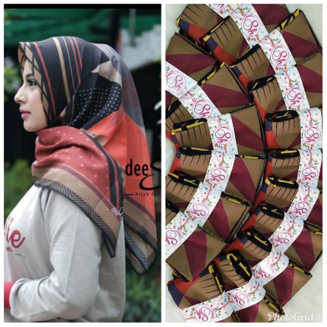 DENAY KW MOTIF DESKA TERLARIS / DENAY COKLAT / SYAFA HIJAB