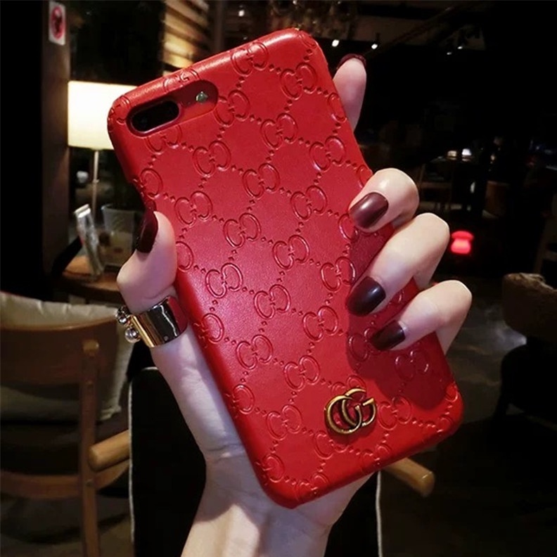 Hard Case Bahan Kulit Desain Gucci Untuk iPhone 12 11 Pro X XS MAX XR SE2 7 8 Plus