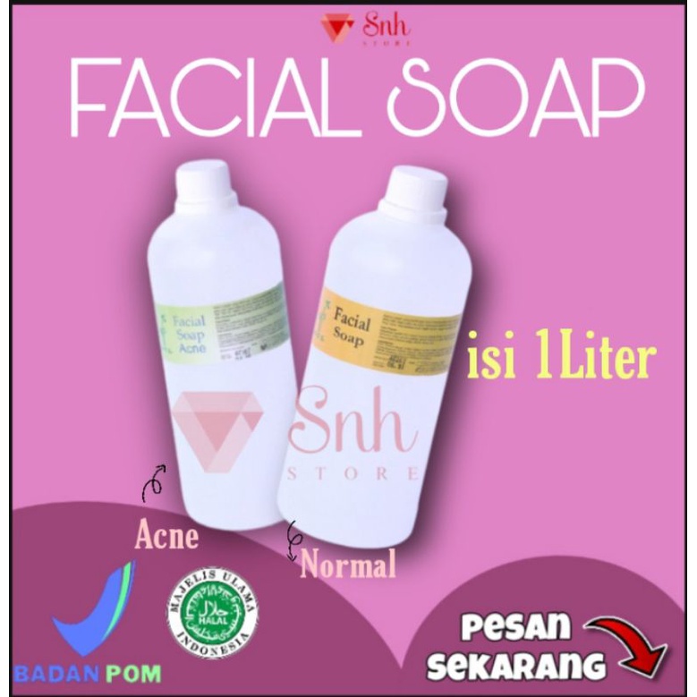 FACIAL SOAP 1 LITER/Sabun cuci muka 1 Liter/Sabun muka jerawat/Sabun wajah literan/sabun muka whitening muka pria/cuci muka pria/pencuci muka pria/facial wash acne/facial wash gel/facial wash jerawat/facial foam/sabun hn literan/sabun wajah muka literan