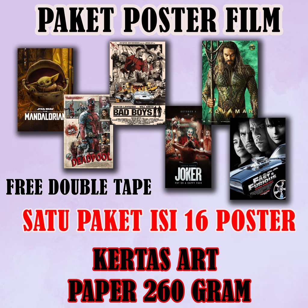 Poster Dinding Aesthetic  Dekorasi dinding 1 Paket isi 16 Pcs  Poster Film vintage murah paket murah