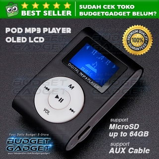 Pod MP3 Player TF card with Small Clip Silver and LCD Screen