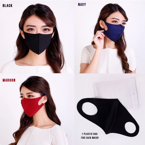 Masker Medis KN95 Penutup Mulut Dan Hidung Kesehatan Anti Debu Virus Bahan Scuba Polos Pelindung APD