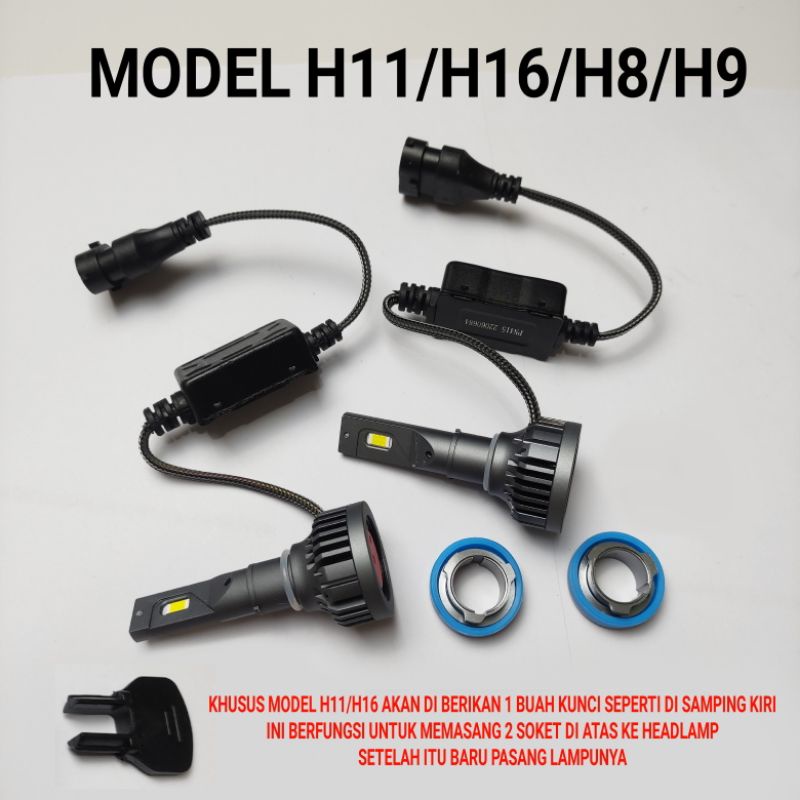 LAMPU LED MOBIL X16 SUPER TERANG H4 H11 H16 H1 H7 H8 H9 65 WATT