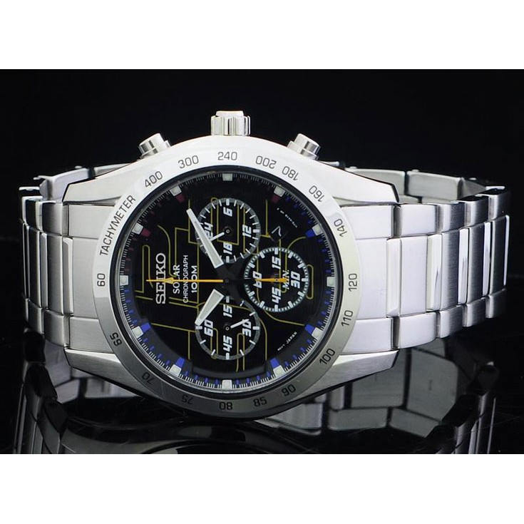 Seiko Solar SSC061P1 Chronograph Black Dial - Jam Tangan Pria SSC061