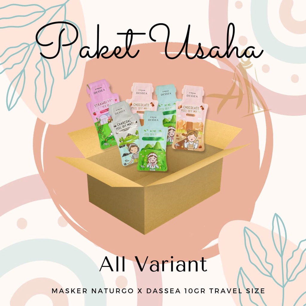 PAKET USAHA TRAVELING SIZE PEEL OFF MASK NATURGO X DASSEA Paket Bundling Masker Wajah