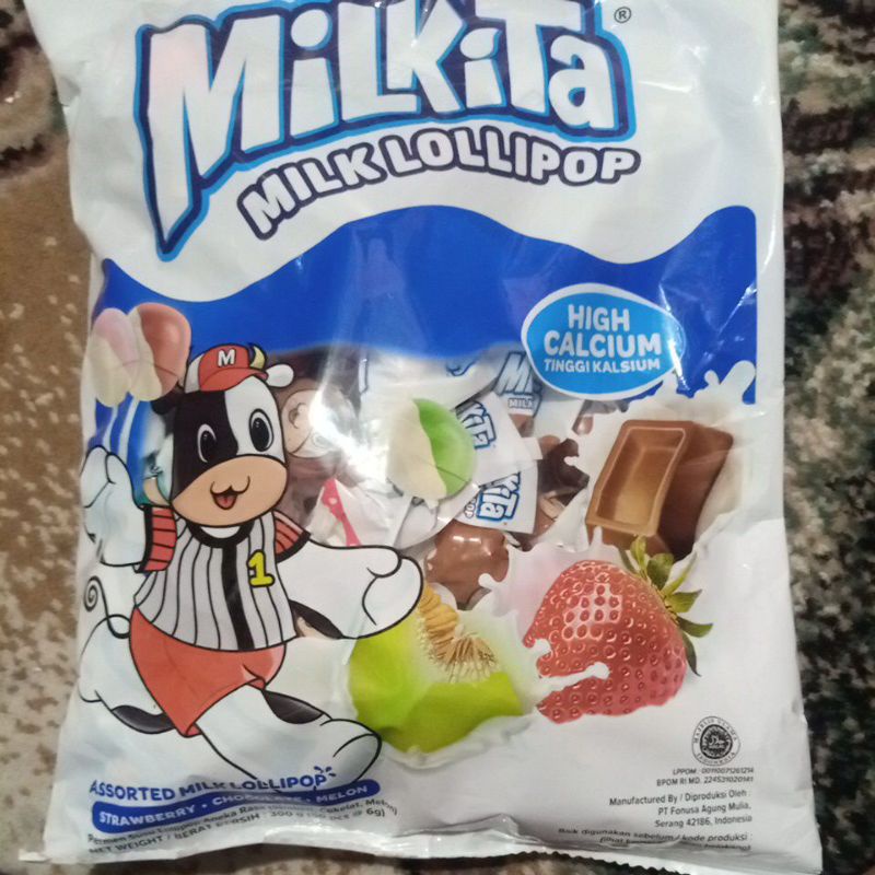 

permen susu Lollipop aneka rasa milkita milk Lollipop tinggi kalsium