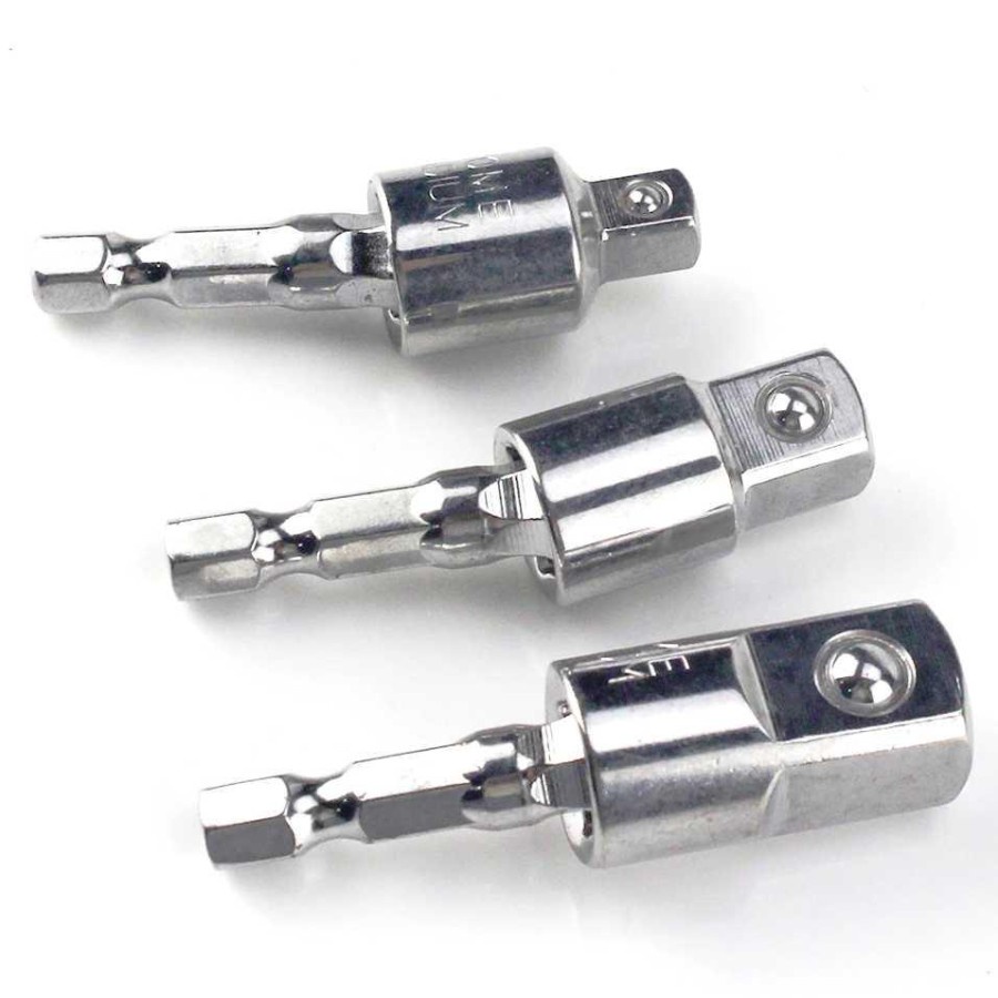 Mata Bor Elektrik Adapter Extension Bits Hex 1/4 3/8 1/2 3 PCS - Silver