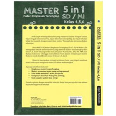 Buku Master, Materi Ringkasan Terlengkap 5 in 1 SD/Mi Kelas 4,5,6 (Matematika, Bahasa Indonesia IPA,-2
