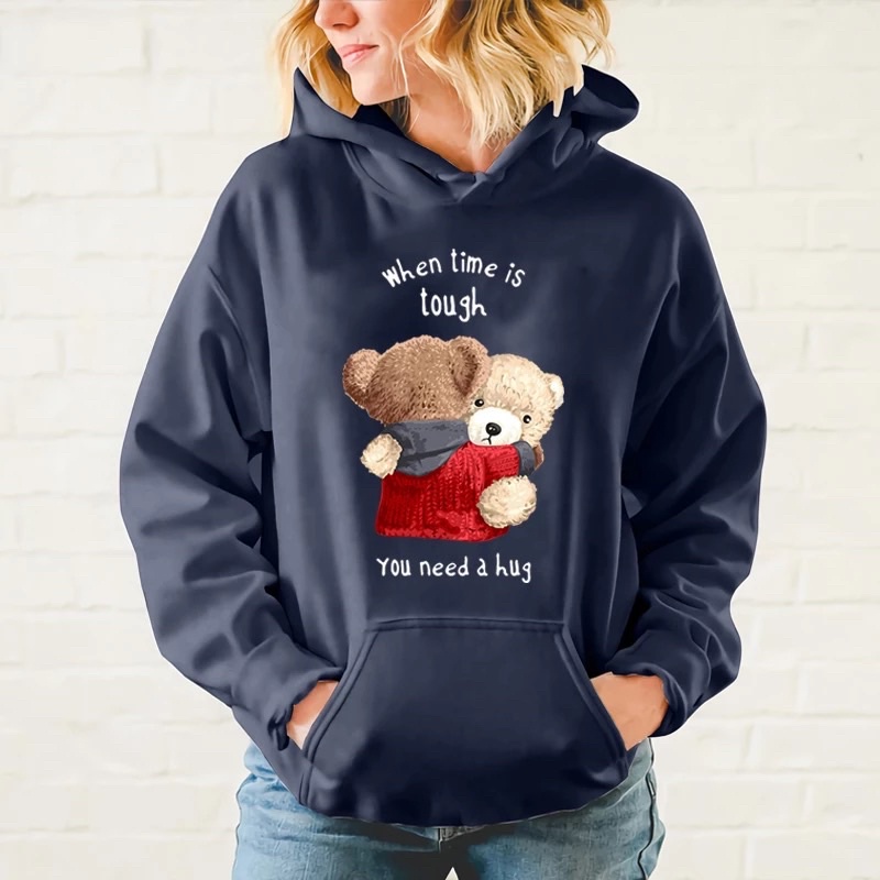 HUGH TEDDY BEAR hodiee Oversize Cewe Cowo | Jacket FLEECE Casual OOTD Korean Style