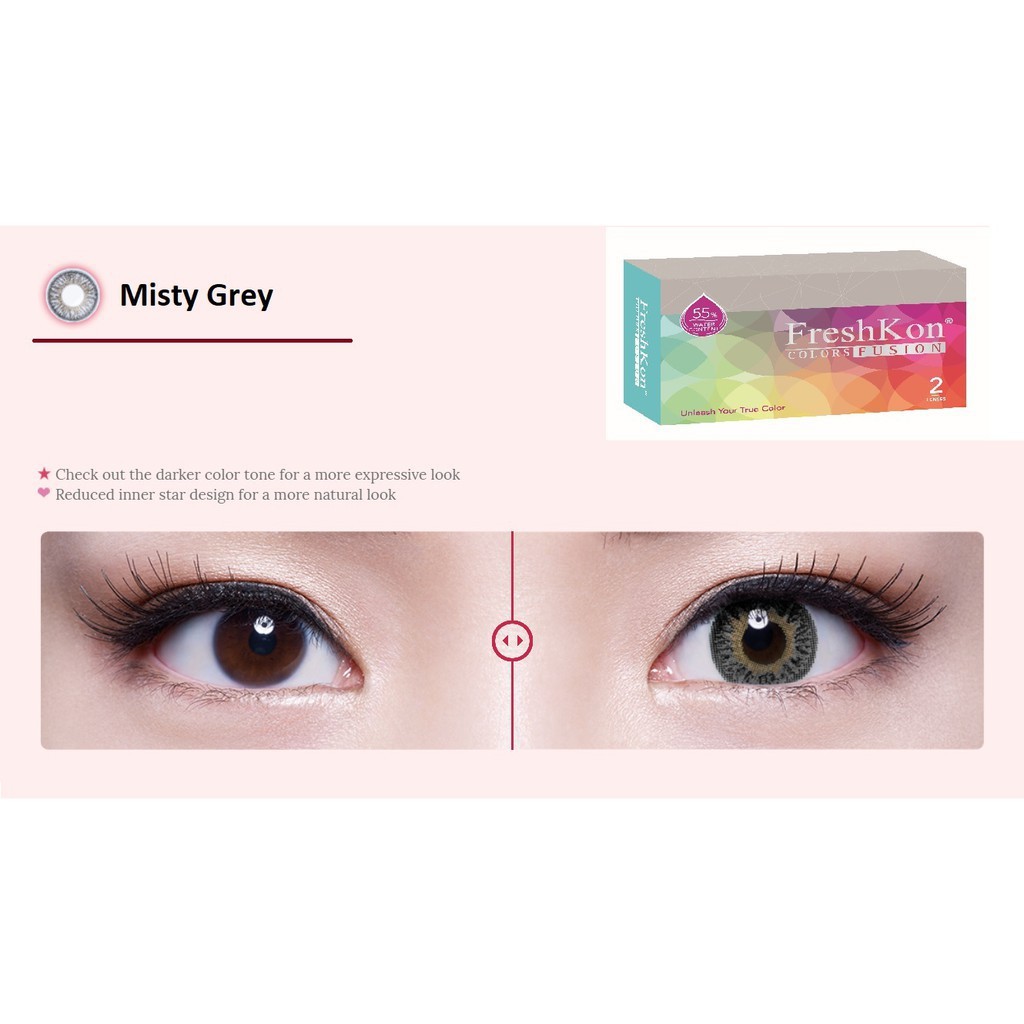 Softlens Warna Freshkon Colors Fusion Shimmering Grey Harian