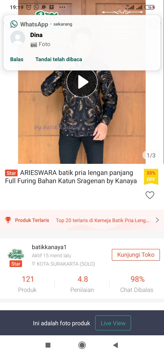 [full Furing] Kemeja Batik Pria Lengan Panjang Arieswara Bahan Katun Sragenan By Kanaya
