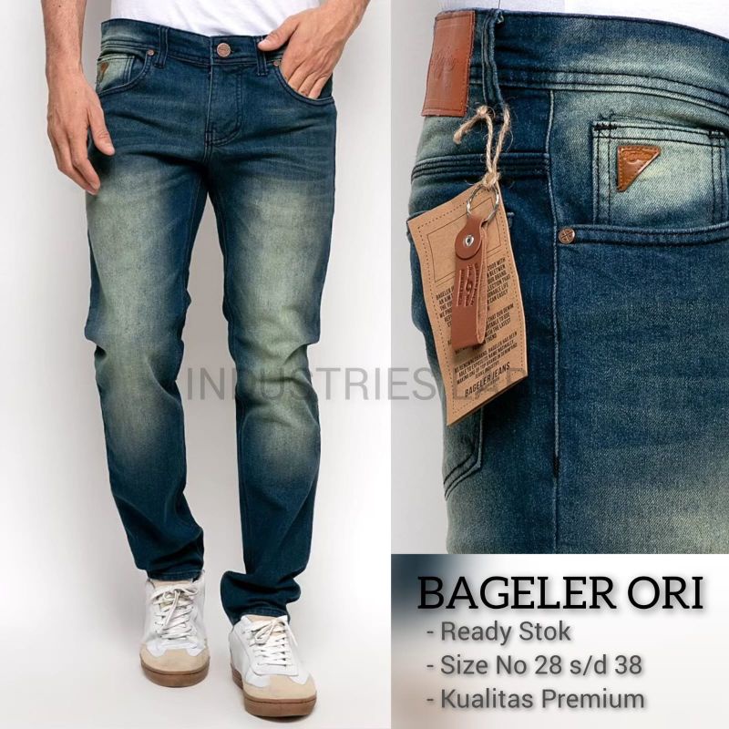 Celana Jeans Pria Celana Jeans Panjang Pria warna  celana panjang jeans pria casual slimfit model scrub warna bioblicth seri JSB 9878