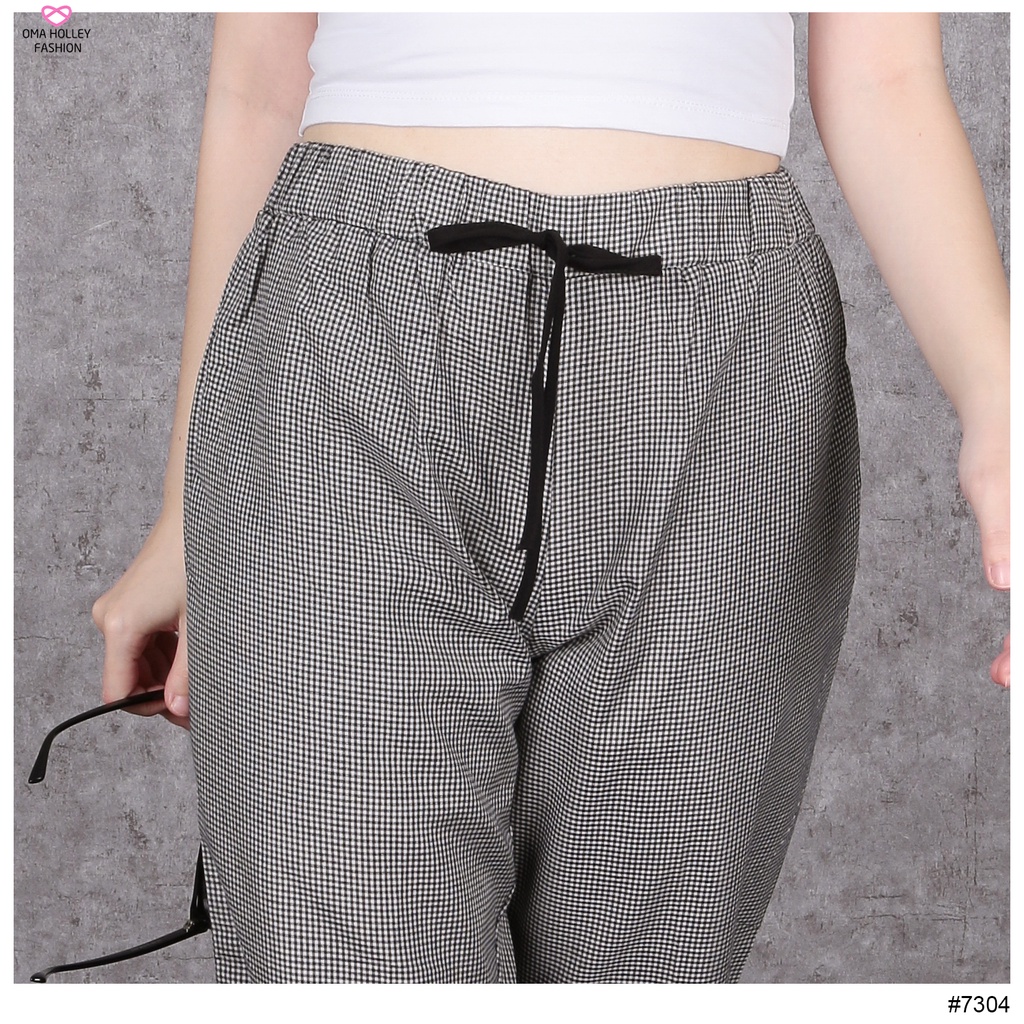 (COD) OH Fashion Gingham Long Pants #7304