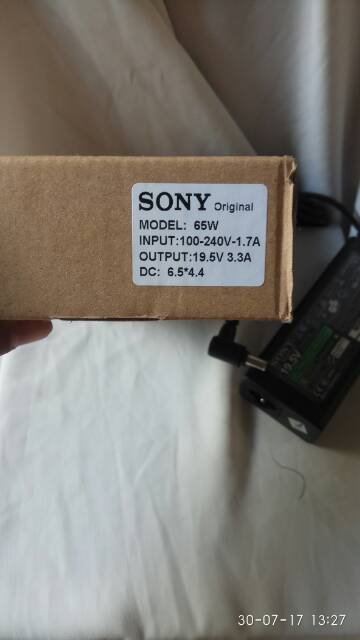 ORIGINAL Adaptor charger SONY VAIO 19.5v-3.3A DC:6.6*4.4