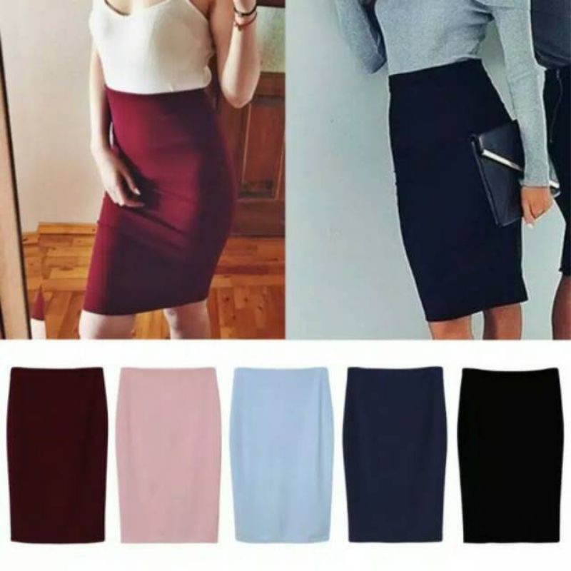 Emte Rok Span Scuba Pencil Skirt