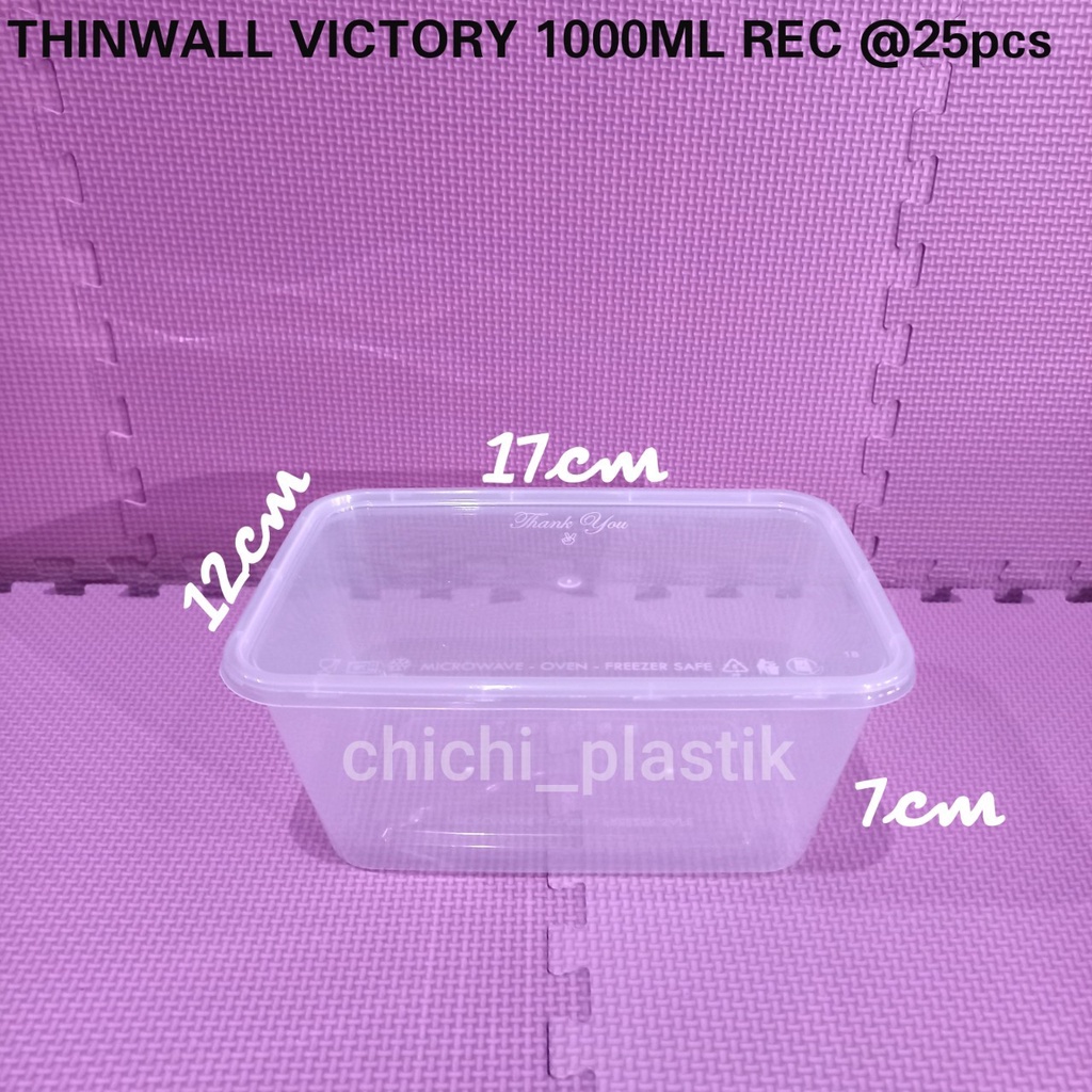 Thinwall food container 1000ml victory/ Kotak Makan Bening / Mangkok plastik / Mangkok