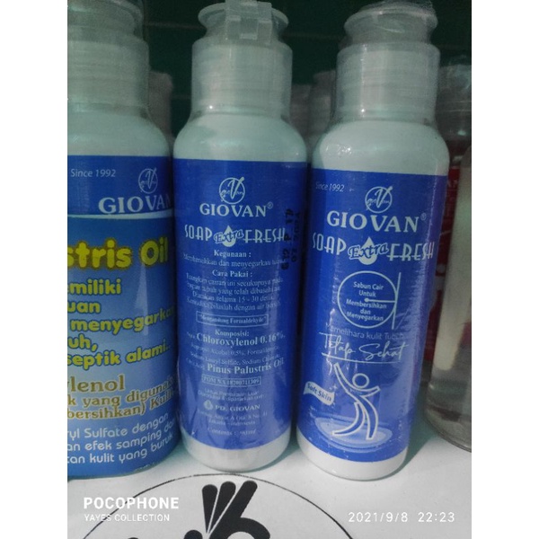 Sabun mandi Cair Sehat Giovan 100 ml Geovan woman soap fresh biru merah segar harum geovani giovani