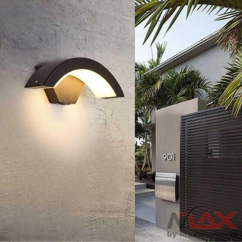 Lampu Teras atau Pagar gaya Retro Minimalis anti air 220V 15W PDQ Lampu LED Sensor Gerak teras modern minimalis Outdoor Light Weatherproof 15W 03120 LED Outdoor Waterproof Wall Light Indoor Human Body Intelligent Induction Acrylic Wall Light Outdoor Led