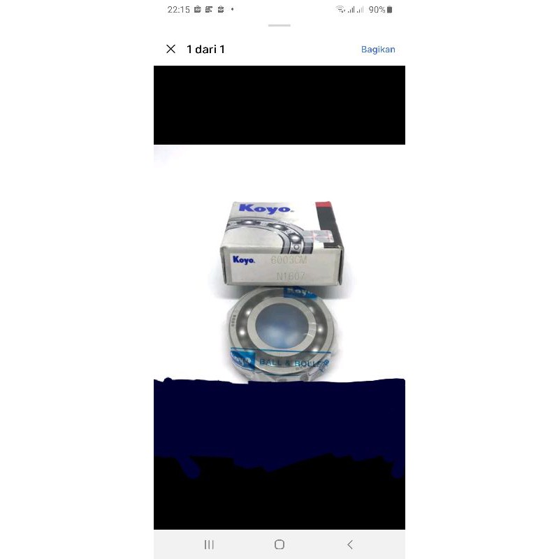 Ball bearing 6003 KOYO