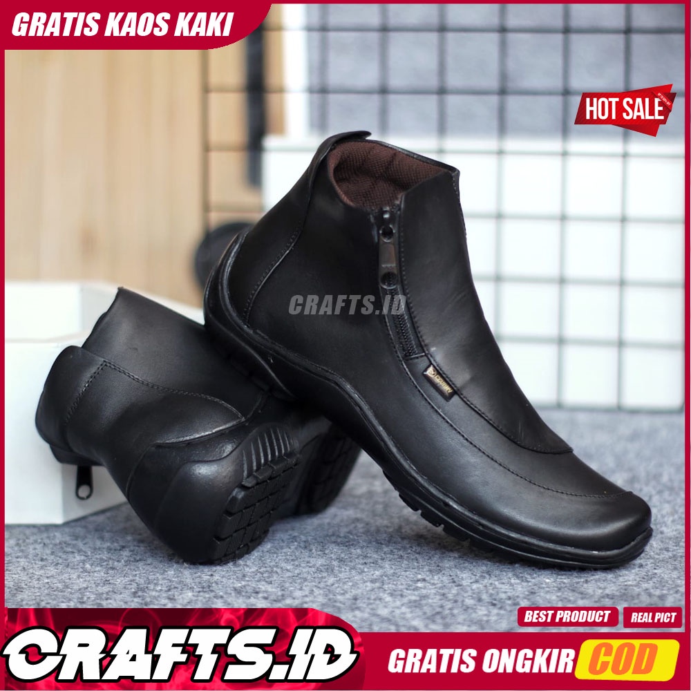 CRAFTS X CORA Sepatu Casual Formal Kulit Asli Kasual Pantofel Kerja Kantor Pria Cowok