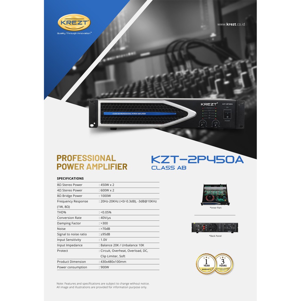 PROFESSIONAL POWER AMPLIFIER KZT 2P450A