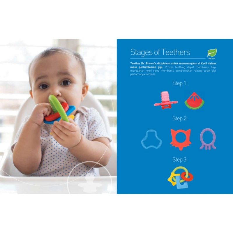 Dr Brown's Teether Baby - Dr Browns Gigitan Bayi Pereda Tumbuh Gigi